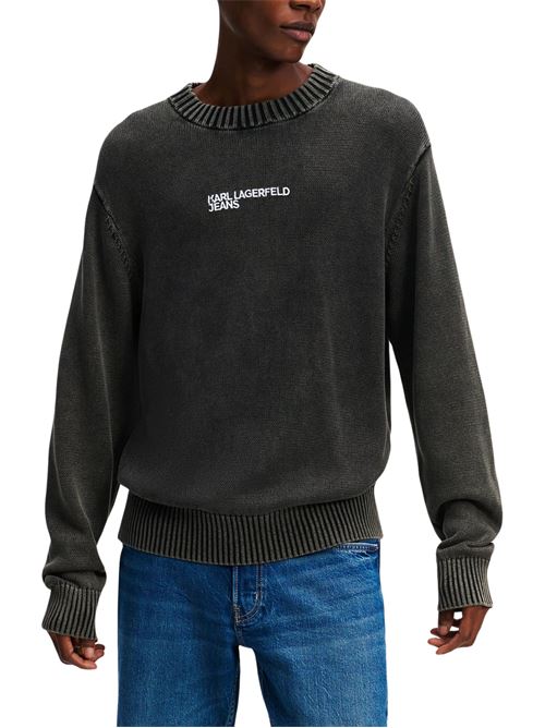 Maglioncino uomo grigio in cotone Karl Lagerfeld jeans | A1M180201BJ